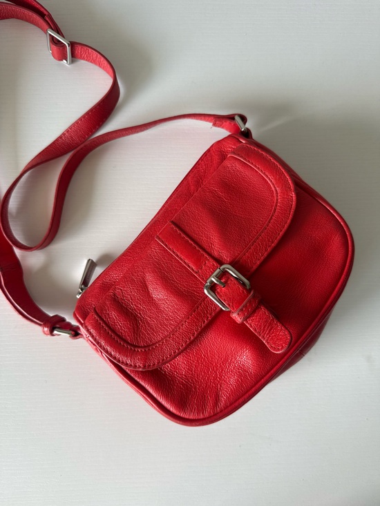Danier Handbags - Danier Genuine Leather Red Crossbody Bag